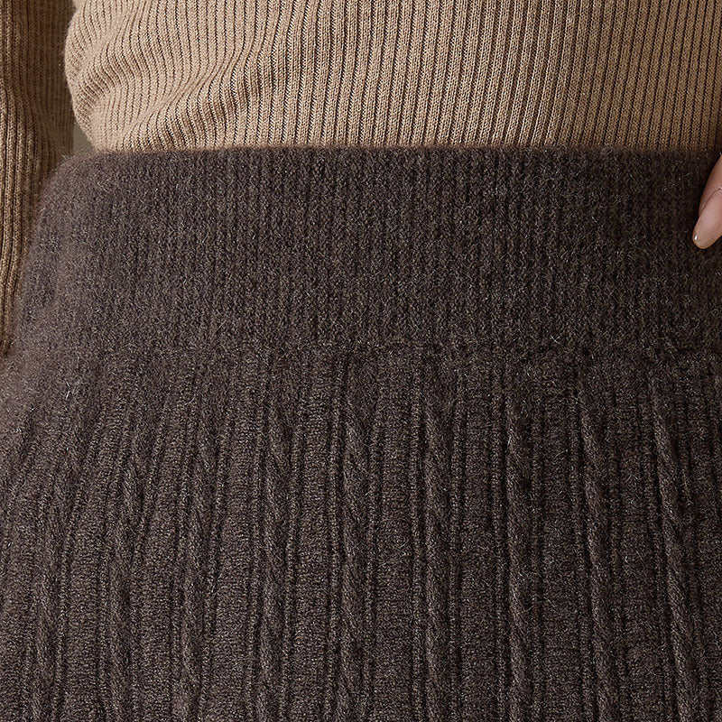 Cashmere A-line skirt