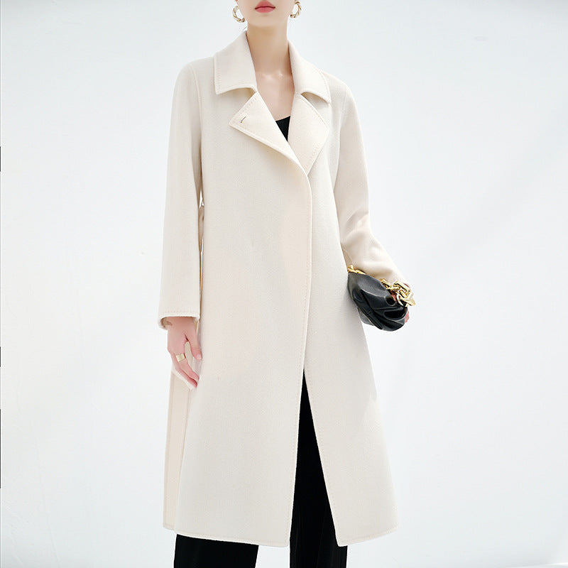Double sided cashmere coat women's long coat
