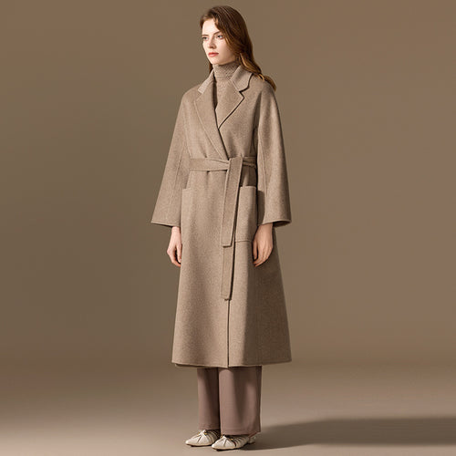 Double sided cashmere coat women's long coat