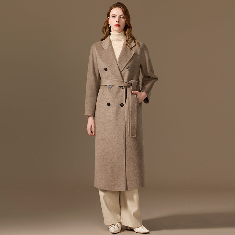 Double sided cashmere coat women's long coat